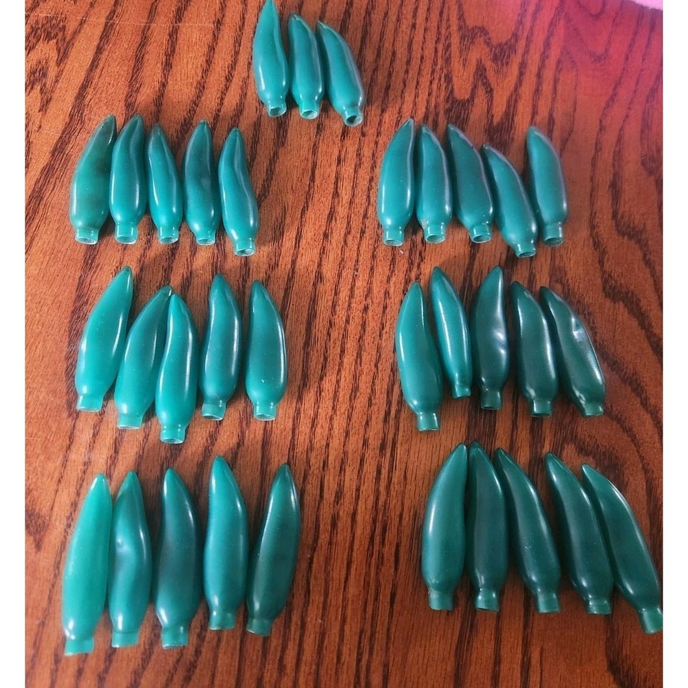 33 Green Chili Pepper Light Covers Bulbs Vintage Good Condition Covers Only